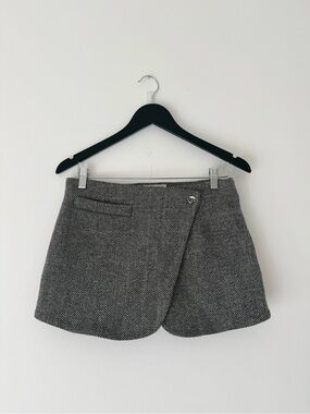 Coperni Black and White Herringbone Mini Skirt